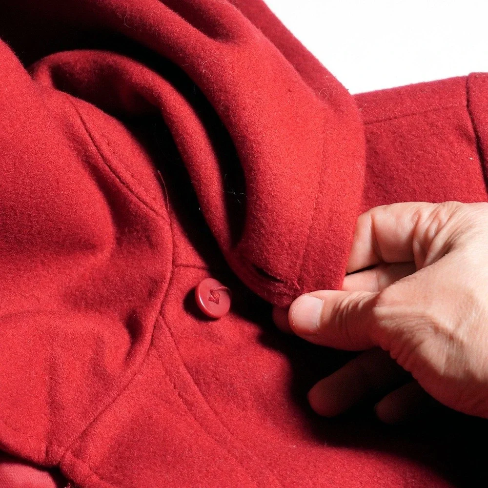 Michael Kors Ruby Red Wool Hooded Zip Coat Jacket 0X L Designer Quiet‎ Luxury